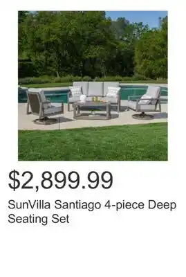 Costco SunVilla Santiago 4-piece Deep Seating Set offer