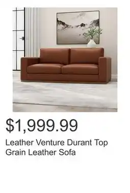 Costco Leather Venture Durant Top Grain Leather Sofa offer