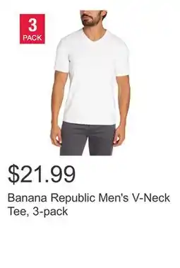 Costco Banana Republic Men's V-Neck Tee, 3-pack offer