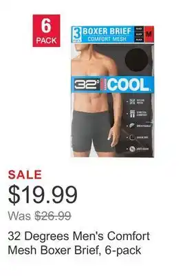 Costco 32 Degrees Men's Comfort Mesh Boxer Brief, 6-pack offer