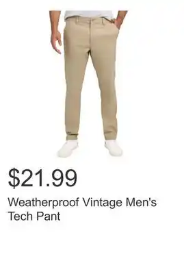 Costco Weatherproof Vintage Men's Tech Pant offer