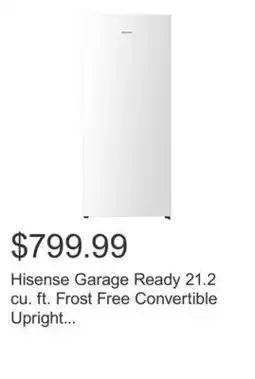 Costco Hisense Garage Ready 21.2 cu. ft. Frost Free Convertible Upright Freezer/Refrigerator E-STAR offer
