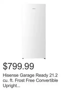 Costco Hisense Garage Ready 21.2 cu. ft. Frost Free Convertible Upright Freezer/Refrigerator E-STAR offer