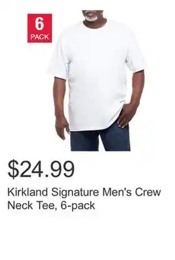 Costco Kirkland Signature Men's Crew Neck Tee, 6-pack offer