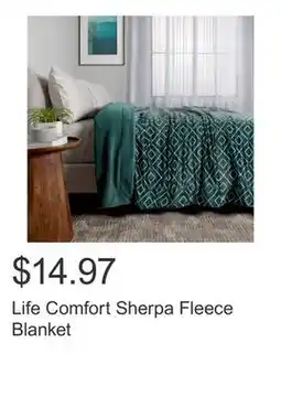 Costco Life Comfort Sherpa Fleece Blanket offer