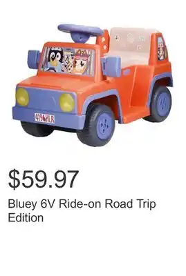 Costco Bluey 6V Ride-on Road Trip Edition offer