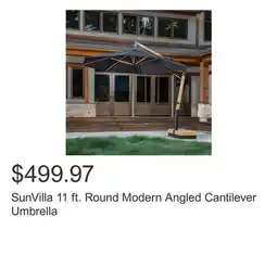 Costco SunVilla 11 ft. Round Modern Angled Cantilever Umbrella offer