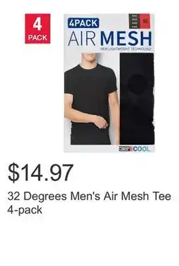 Costco 32 Degrees Men's Air Mesh Tee 4-pack offer