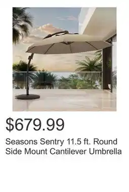 Costco Seasons Sentry 11.5 ft. Round Side Mount Cantilever Umbrella offer