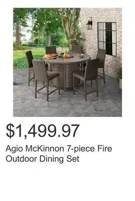 Costco Agio McKinnon 7-piece Fire Outdoor Dining Set offer