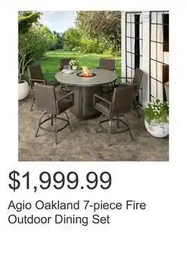 Costco Agio Oakland 7-piece Fire Outdoor Dining Set offer