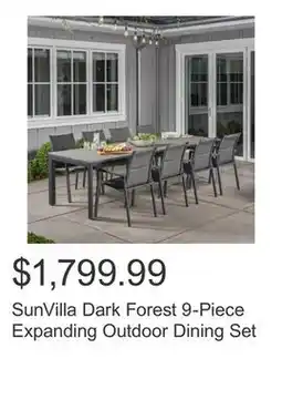 Costco SunVilla Dark Forest 9-Piece Expanding Outdoor Dining Set offer