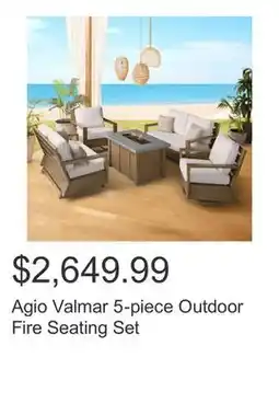 Costco Agio Valmar 5-piece Outdoor Fire Seating Set offer