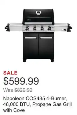 Costco Napoleon COS485 4-Burner, 48,000 BTU, Propane Gas Grill with Cove offer