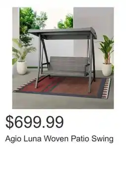 Costco Agio Luna Woven Patio Swing offer