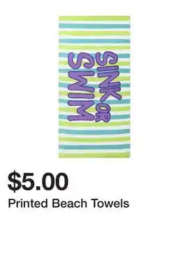 Five Below Printed Beach Towels offer