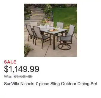 Costco SunVilla Nichols 7-piece Sling Outdoor Dining Set offer