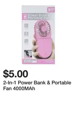 Five Below 2-In-1 Power Bank & Portable Fan 4000MAh offer