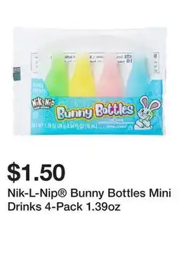 Five Below Nik-L-Nip Bunny Bottles Mini Drinks 4-Pack 1.39oz offer