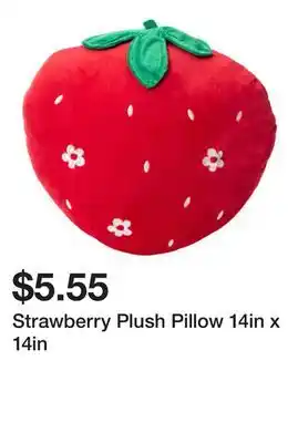 Five Below Strawberry Plush Pillow 14in x 14in offer