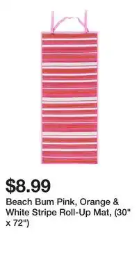 Big Lots Beach Bum Pink, Orange & White Stripe Roll-Up Mat, (30 x 72) offer