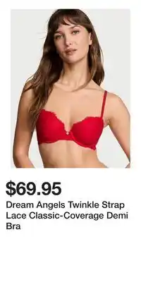 Victoria's Secret Dream Angels Twinkle Strap Lace Classic-Coverage Demi Bra offer