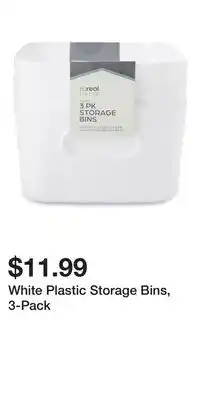 Big Lots White Plastic Storage Bins, 3-Pack offer