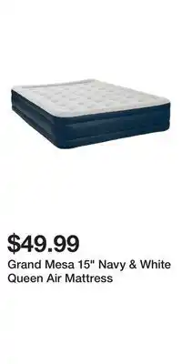 Big Lots Grand Mesa 15 Navy & White Queen Air Mattress offer