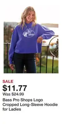 Cabela's Bass Pro Shops Logo Cropped Long-Sleeve Hoodie for Ladies offer