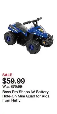 Cabela's Bass Pro Shops 6V Battery Ride-On Mini Quad for Kids from Huffy offer