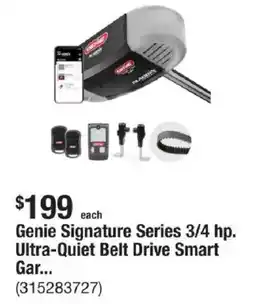 The Home Depot Genie Signature Series 3/4 hp. Ultra-Quiet Belt Drive Smart Gar... offer