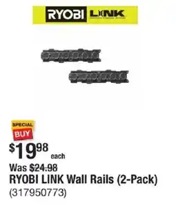 The Home Depot RYOBI LINK Wall Rails (2-Pack) offer