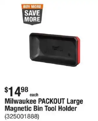 The Home Depot Milwaukee PACKOUT Large Magnetic Bin Tool Holder offer