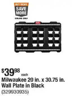 The Home Depot Milwaukee 20 in. x 30.75 in. Wall Plate in Black offer