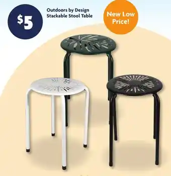 Family Dollar Outdoors by Design Stackable Stool Table offer