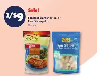 Family Dollar Sea Best Salmon 10 oz. or Raw Shrimp 8 oz offer