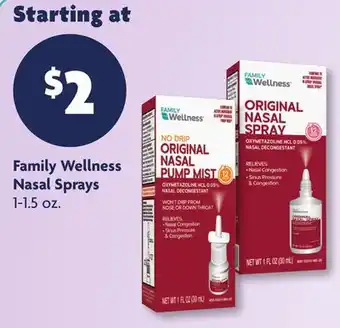 Family Dollar Family Wellness Nasal Sprays offer