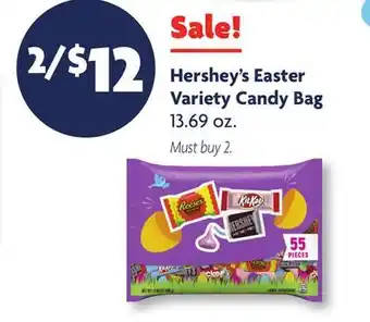 Family Dollar Hershey's Easter Variety Candy Bag offer