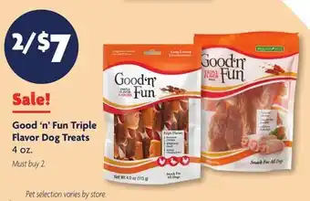 Family Dollar Good'n'Fun Triple Flavor Dog Treats offer