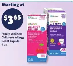 Family Dollar Family Wellness Children's Allergy Relief Liquids offer