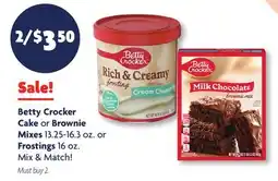 Family Dollar Betty Crocker Cake or Brownie Mixes 13.25-16.3 oz. or Frostings 16 oz offer