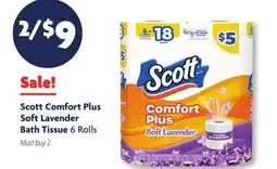 Family Dollar Scott Comfort Plus Soft Lavender Bath Tissue offer