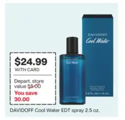 CVS DAVIDOFF Cool Water EDT spray 2.5 oz offer