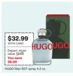 CVS HUGO Man EDT spray 4.2 oz offer