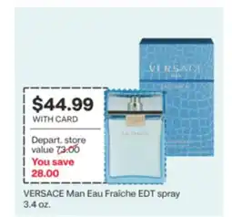 CVS VERSACE Man Eau Fraîche EDT spray 3.4 oz offer