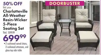 Boscov's Charlotteville All-Weather Resin-Wicker 5-Piece Seating Set offer