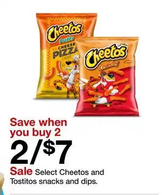 Target Select Cheetos and Tostitos snacks and dips offer