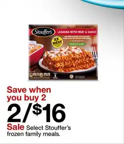 Target Select Stouffer's frozen family meals offer