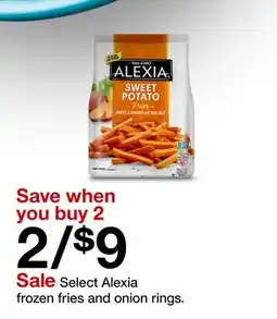 Target Select Alexia frozen fries and onion rings offer