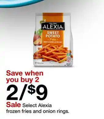 Target Select Alexia frozen fries and onion rings offer